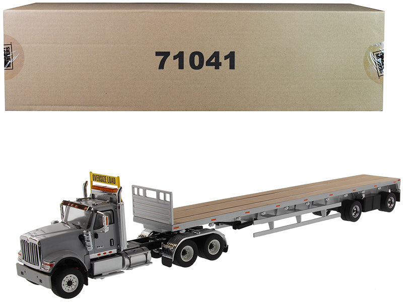 International HX520 Tandem Tractor Light Gray with 53\' Flat Bed