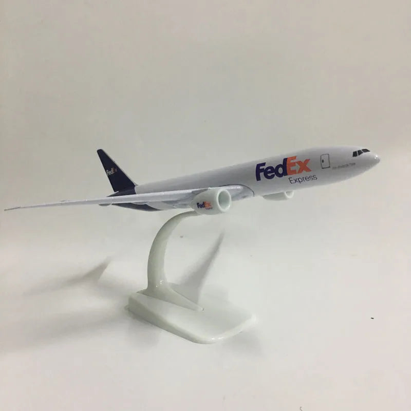 JASON TUTU 20cm Plane Model Airplane Model FedEx Aviation Boeing 777 Aircraft Model 1:300 Diecast Metal Airplanes Planes Toys
