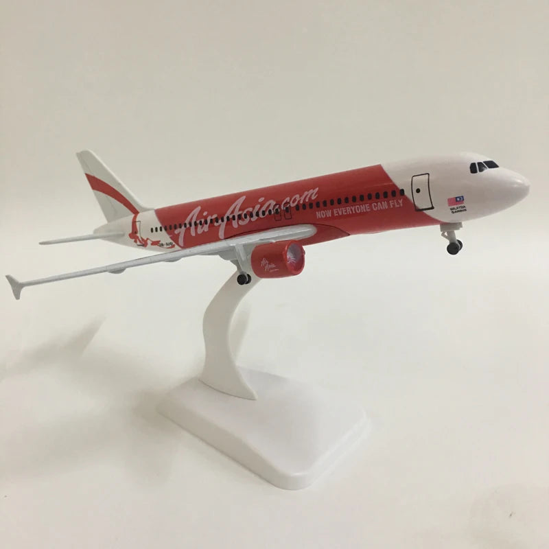 JASON TUTU 20cm Air Asia Airbus A320 Plane Model Airplane Model Aircraft Model 1:300 Diecast Metal planes toys Collect