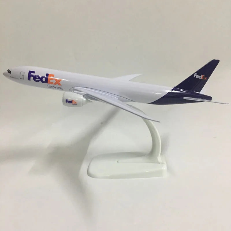JASON TUTU 20cm Plane Model Airplane Model FedEx Aviation Boeing 777 Aircraft Model 1:300 Diecast Metal Airplanes Planes Toys