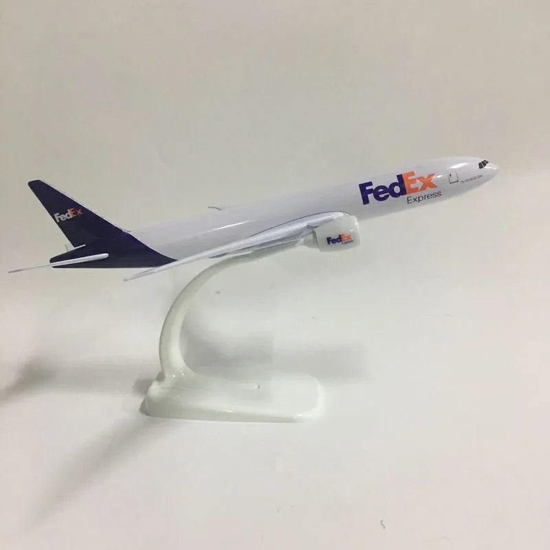 JASON TUTU 20cm Plane Model Airplane Model FedEx Aviation Boeing 777 Aircraft Model 1:300 Diecast Metal Airplanes Planes Toys