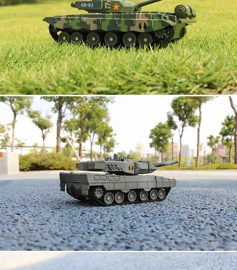 Main Battle Tank Leopard 2 M1A2 Abrams Type 99 - Diecast Collectible Model - Sound & Light Edition