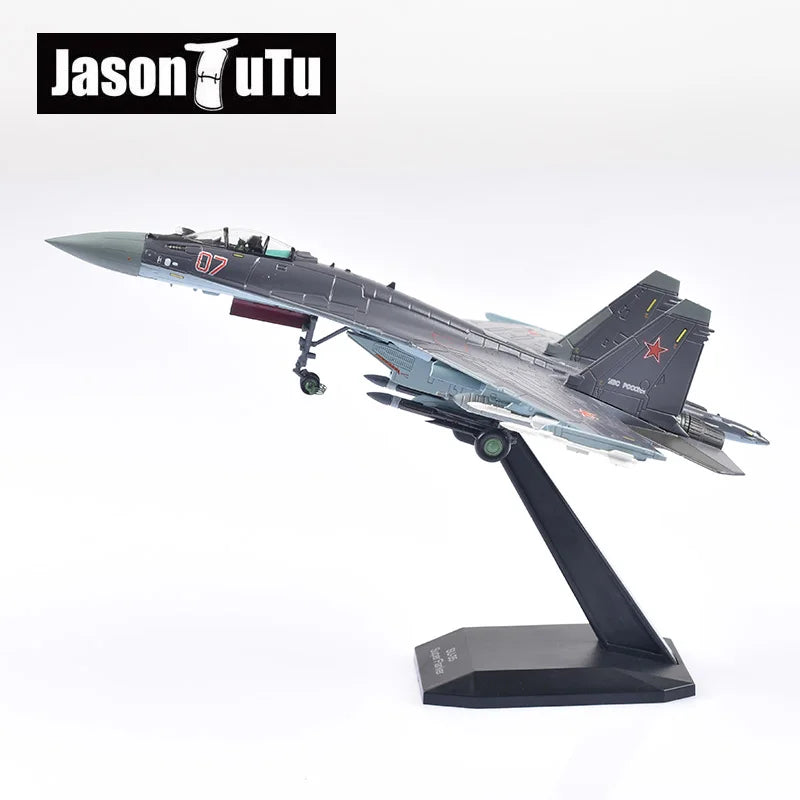 Jason TUTU Aircraft Plane model 1/100 Russian Air Force fighter Su 35 airplane Alloy model diecast 1:100 metal Planes