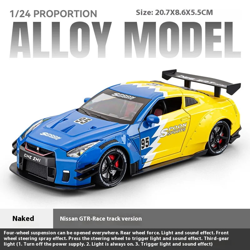 Nissan GT-R R35 Diecast Model Car with Sound & Light – 1:24 Scale