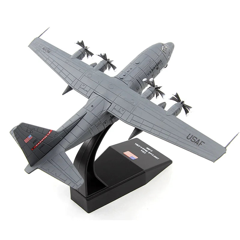 JASON TUTU 1:200 Diecast Airplane Model American AC-130 Attack Air Gunship Aircraft Model Alloy C-130 Hercules Transport Aircraf