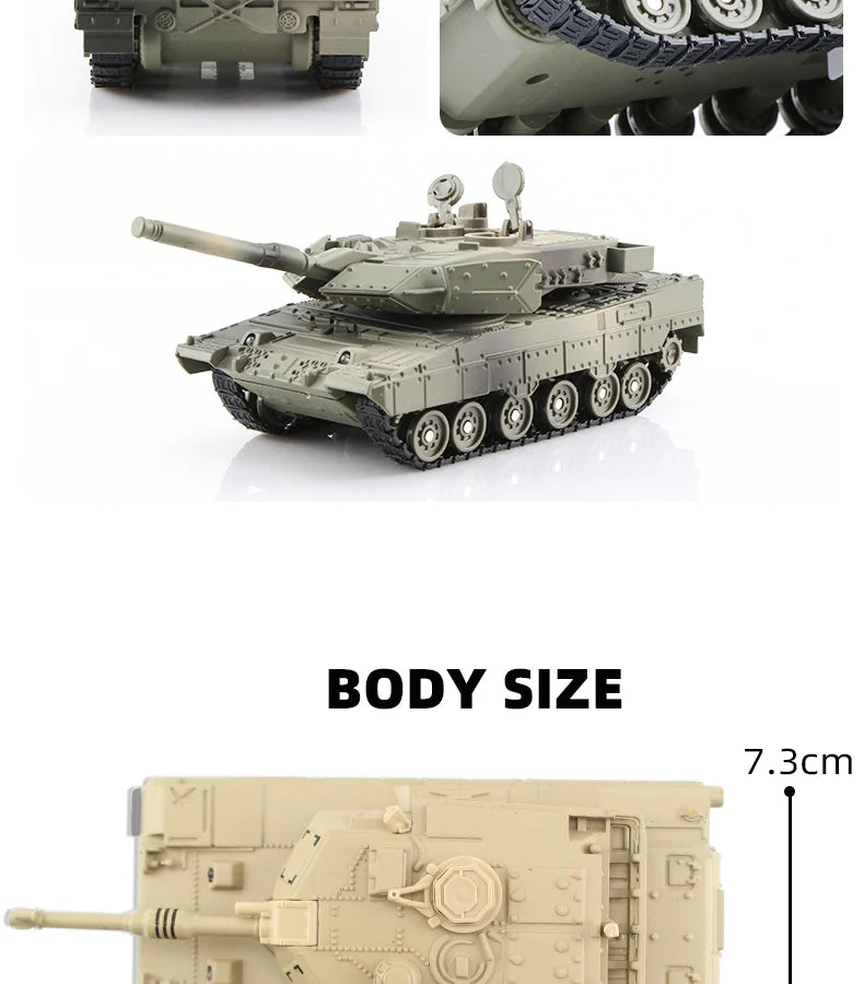 Main Battle Tank Leopard 2 M1A2 Abrams Type 99 - Diecast Collectible Model - Sound & Light Edition