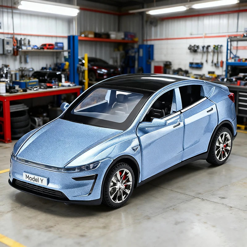 Tesla Model Y 1:32 Diecast Alloy Car with Sound, Light & Pull-Back Action