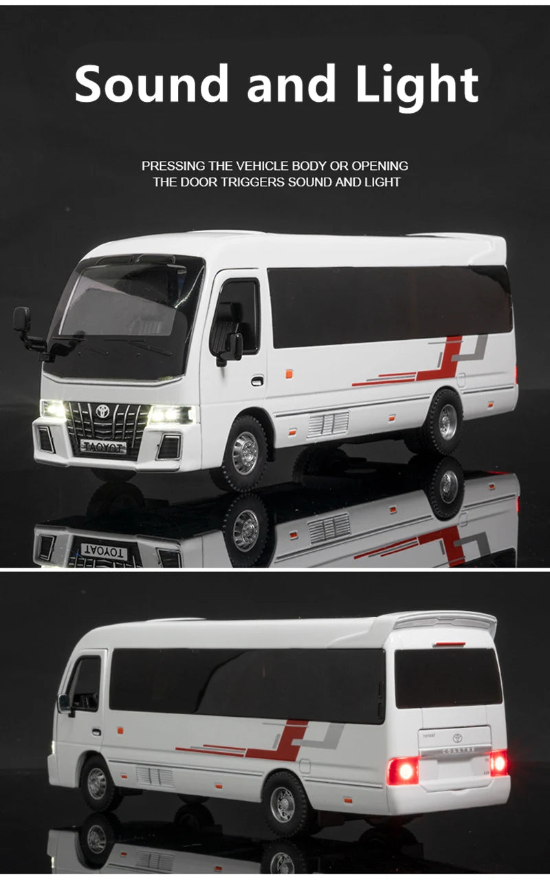 Coaster Mini Bus Diecast Model Vehicle - Sound & Light Effects Collection