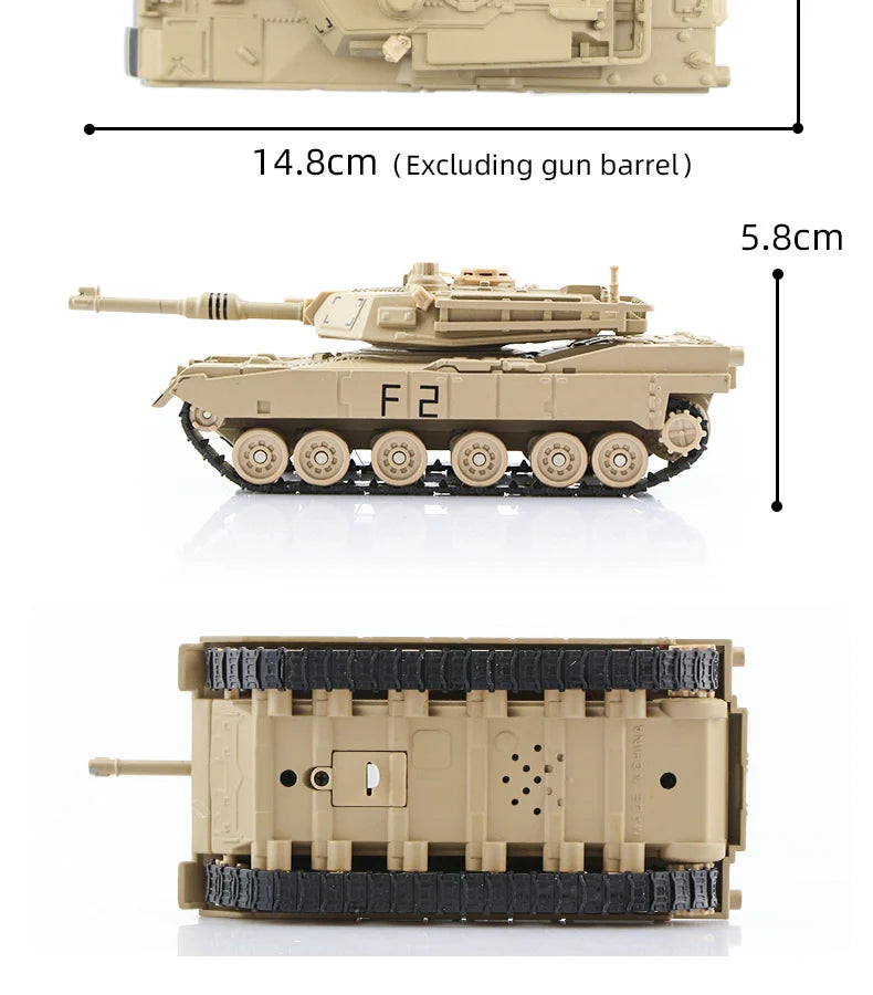 Main Battle Tank Leopard 2 M1A2 Abrams Type 99 - Diecast Collectible Model - Sound & Light Edition