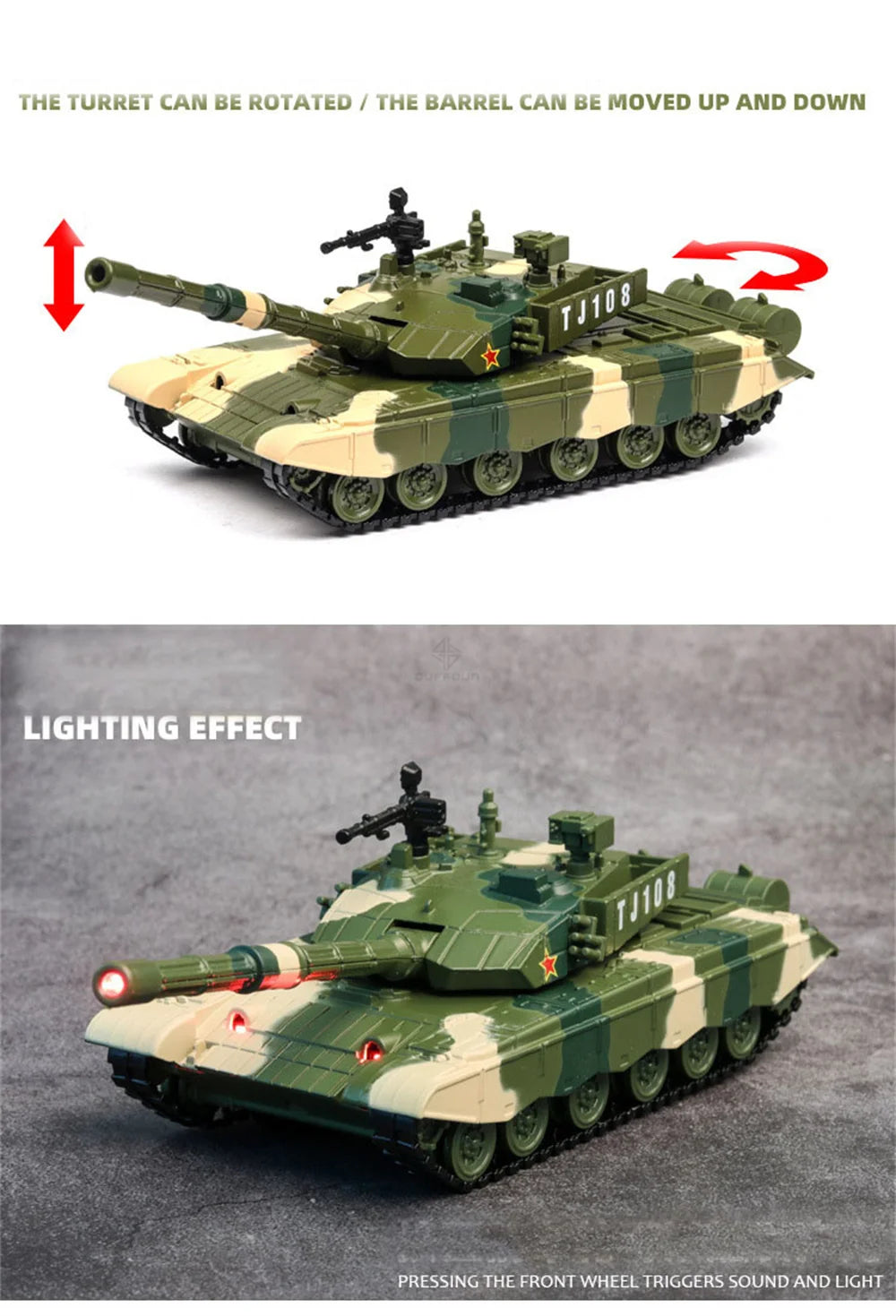 Type ZTZ-99 Tank Diecast Collectible Model - Sound & Light Edition