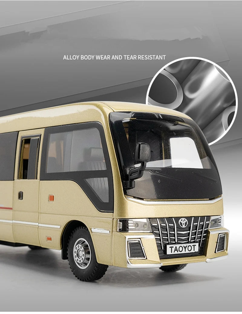 Coaster Mini Bus Diecast Model Vehicle - Sound & Light Effects Collection