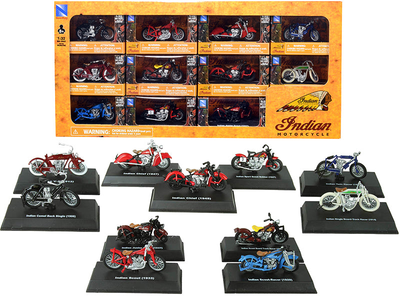 Indian Motorcycle Set of 11 pieces 1/32 Diecast Motorcycle Models