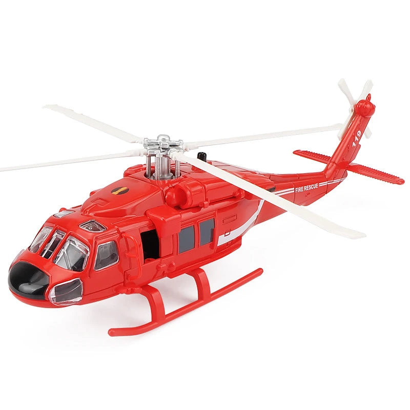 Sikorsky UH-60 Black Hawk Helicopter Diecast Collectible Model Sound & Light Effects