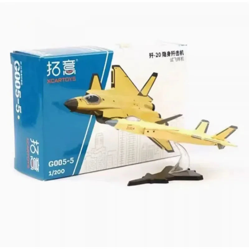 Diecast 1/200 Scale J-20 Stealth Fighter Simulation Alloy fighter Model Static Display Collectible Gift Toy Souvenir Decration