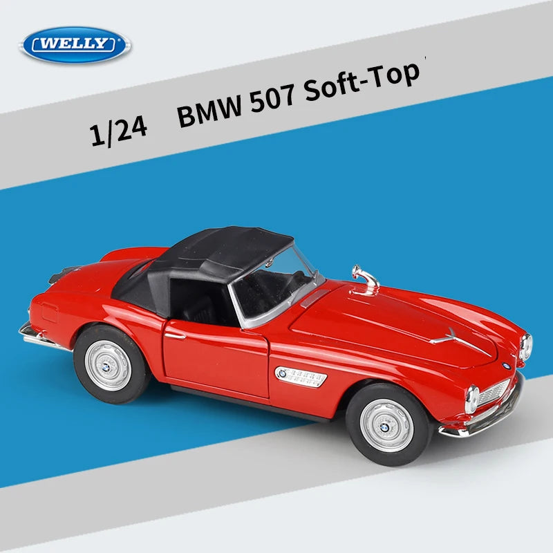 WELLY 1:24 BMW 507 Convertible BMW 507 Soft-Top 1956 Alloy Car Model Diecasts & Toy Vehicles Collect Car Toy Boy Birthday gifts