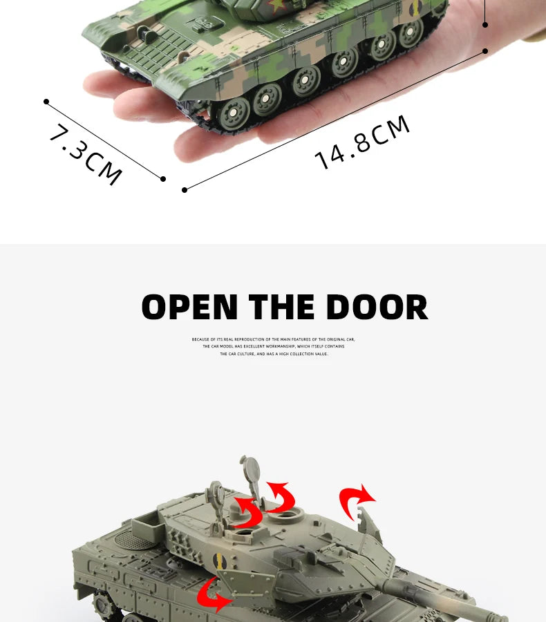 Main Battle Tank Leopard 2 M1A2 Abrams Type 99 - Diecast Collectible Model - Sound & Light Edition