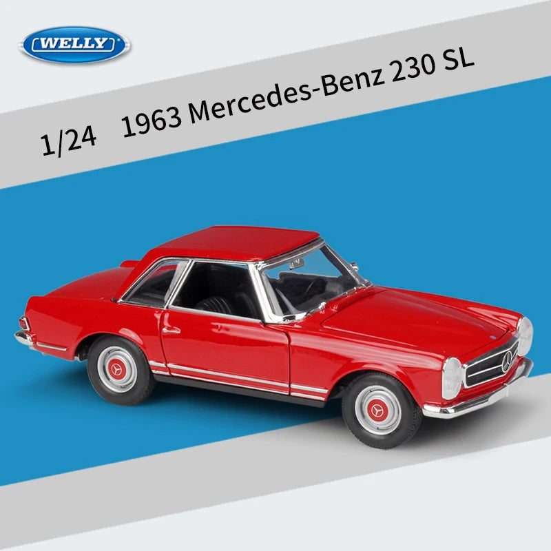 WELLY 1:24 Mercedes-Benz 230SL 1963 Alloy Car Model Diecasts & Toy Vehicles Collect Car Toy Boy Birthday Gifts