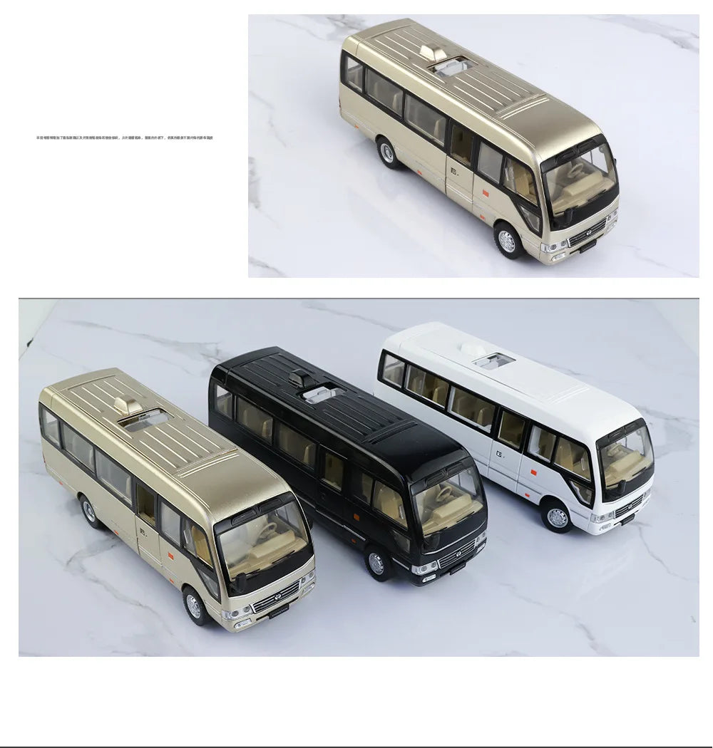 Toyota Coaster Mini Bus Diecast Model Vehicle - Sound & Light Efects