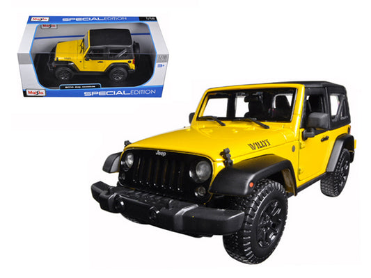 2014 Jeep Wrangler Willy Yellow 1/18 Diecast Model Car by Maisto