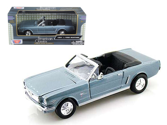 1964 1/2 Ford Mustang Convertible Light Blue 1/24 Diecast Model Car