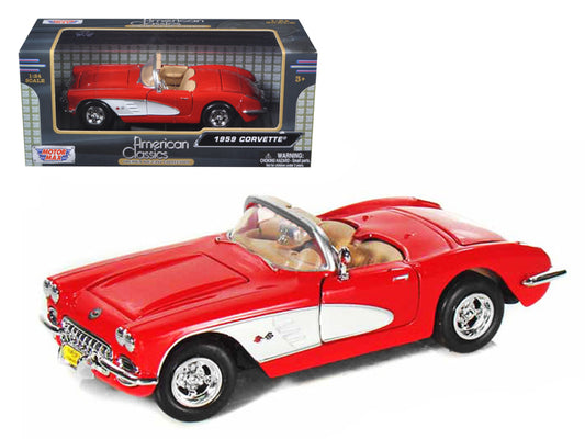 1959 Chevrolet Corvette Convertible Red 1/24 Diecast Model Car