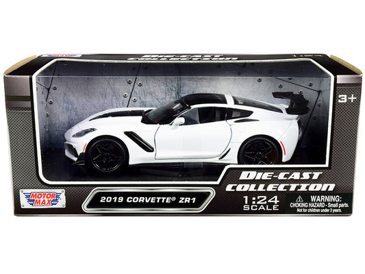 2019 Chevrolet Corvette ZR1 White with Black Accents 1/24 Diecast
