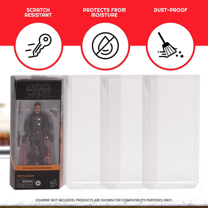 EVORETRO Action Figure Protective Case for Regular Star Wars Black Series with Angled Corners - PET 0.35MM - 10 Pack