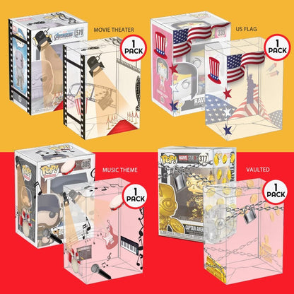 EVORETRO Mixed Printed Protectors for 4 Inches Funko Pop - 0.40mm Thick