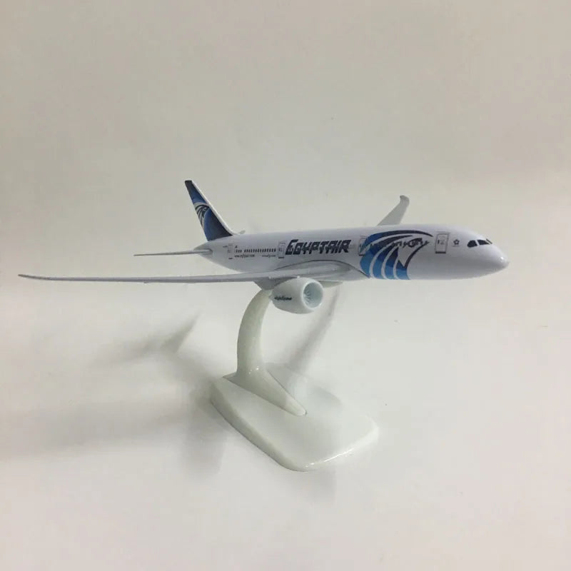 JASON TUTU 20cm Plane Model Airplane Model EGYPTAIR Boeing 787 Aircraft Model 1:300 Diecast Metal Airplanes Planes Toys Aeroplan