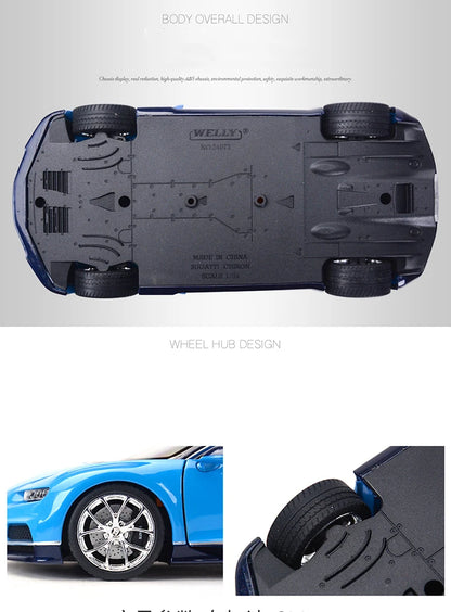 WELLY 1:24 Bugatti Veyron Chiron Supercar Alloy Car Model Diecasts & Toy Vehicles Collect Car Toy Boy Birthday gifts