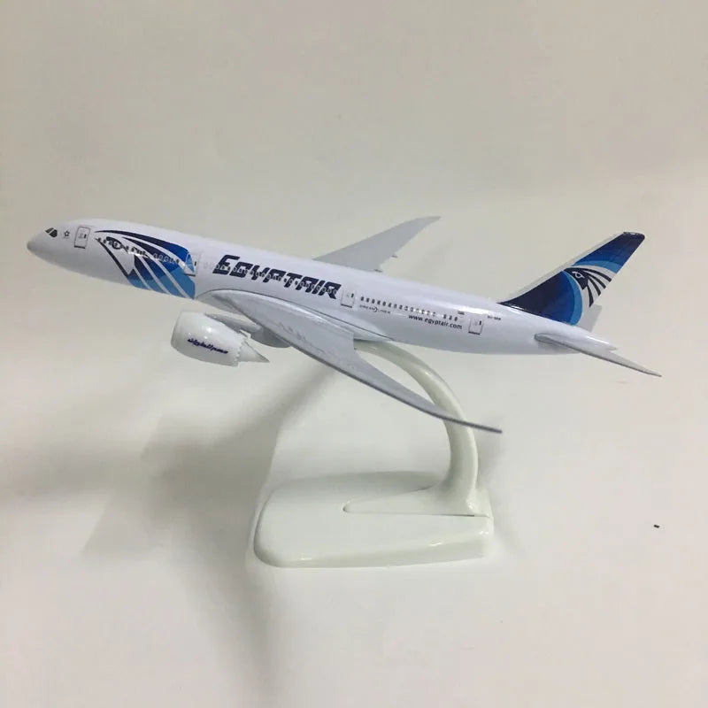 JASON TUTU 20cm Plane Model Airplane Model EGYPTAIR Boeing 787 Aircraft Model 1:300 Diecast Metal Airplanes Planes Toys Aeroplan