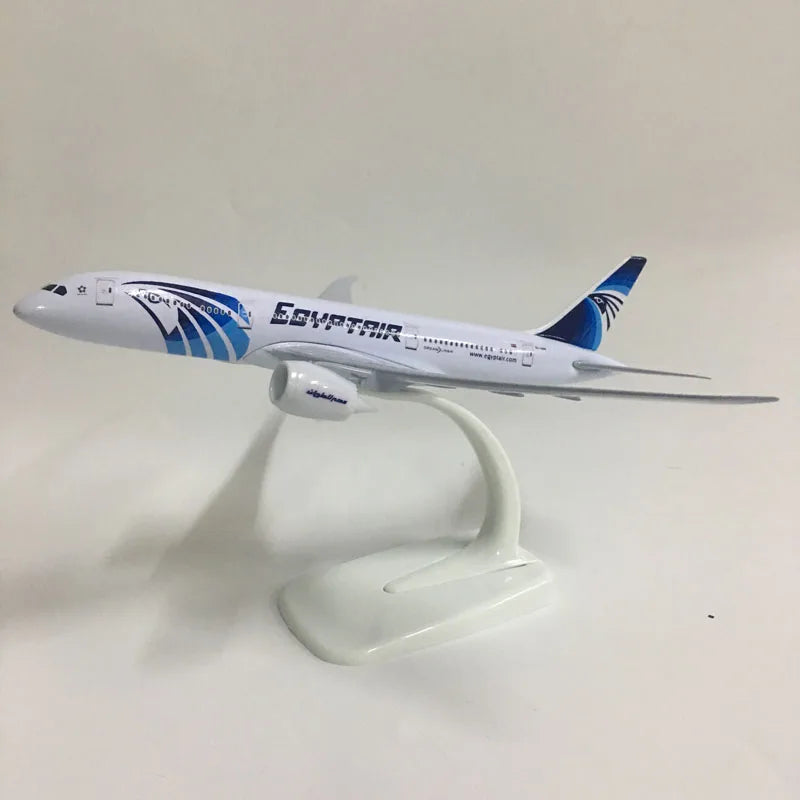JASON TUTU 20cm Plane Model Airplane Model EGYPTAIR Boeing 787 Aircraft Model 1:300 Diecast Metal Airplanes Planes Toys Aeroplan