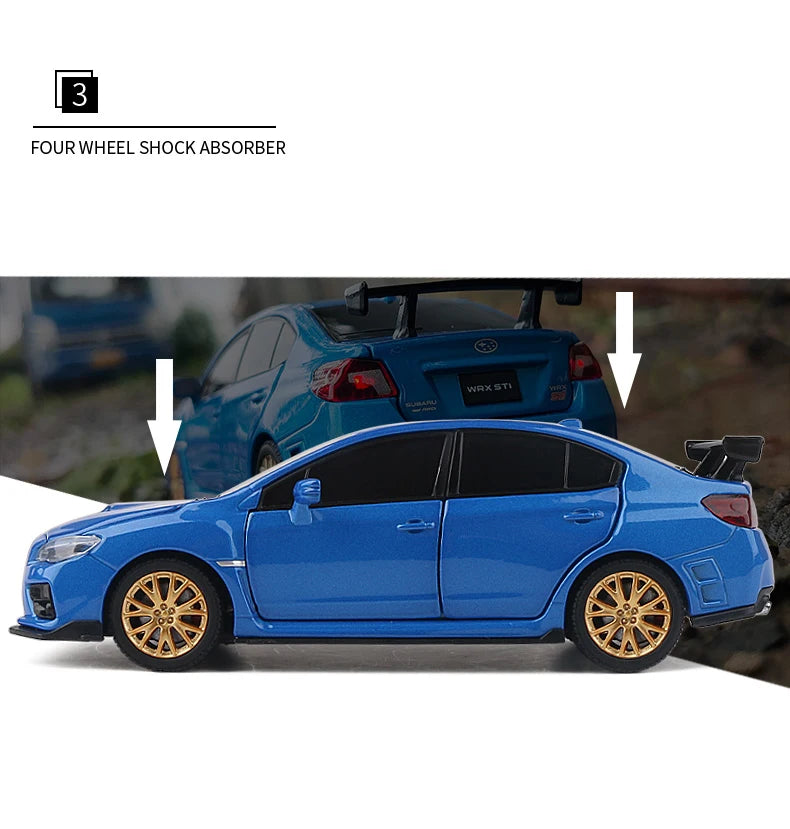 JDM Subaru STI WRX & 2016 Subaru BRZ Supercar Alloy Diecast Model Car