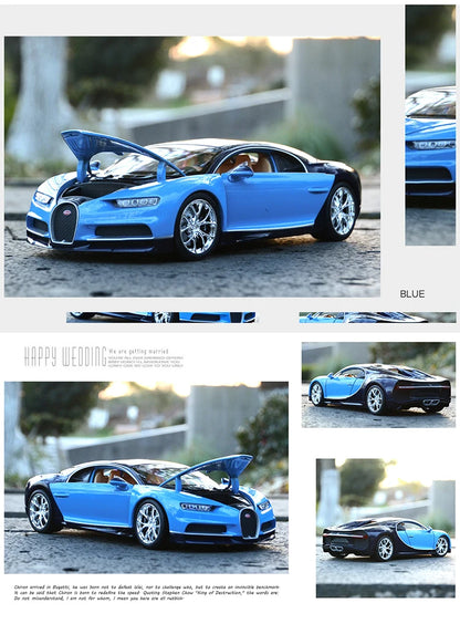 WELLY 1:24 Bugatti Veyron Chiron Supercar Alloy Car Model Diecasts & Toy Vehicles Collect Car Toy Boy Birthday gifts
