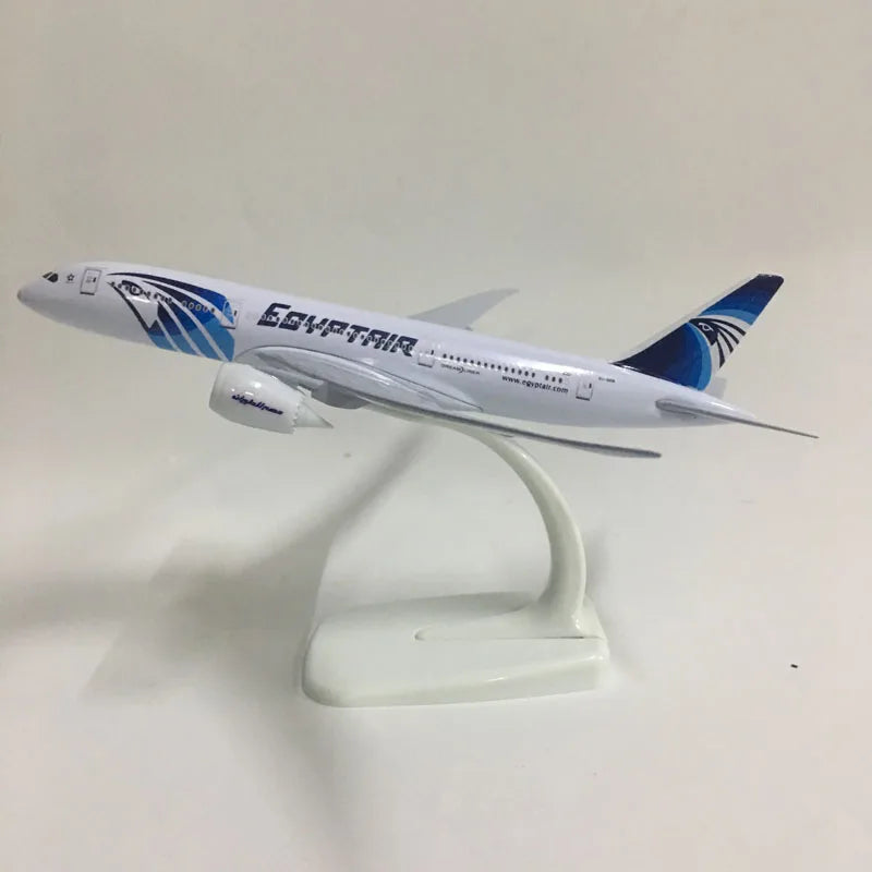 JASON TUTU 20cm Plane Model Airplane Model EGYPTAIR Boeing 787 Aircraft Model 1:300 Diecast Metal Airplanes Planes Toys Aeroplan