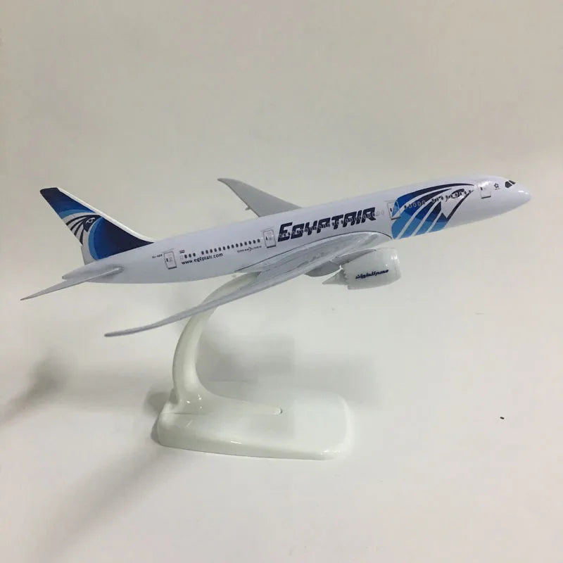 JASON TUTU 20cm Plane Model Airplane Model EGYPTAIR Boeing 787 Aircraft Model 1:300 Diecast Metal Airplanes Planes Toys Aeroplan
