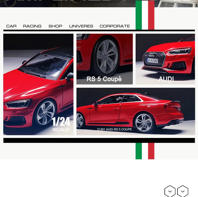 Bburago 1:24 Audi RS5 Coupe Supercar Alloy Car Model Diecasts & Toy Vehicles Collection Car Toy Boy Birthday gifts