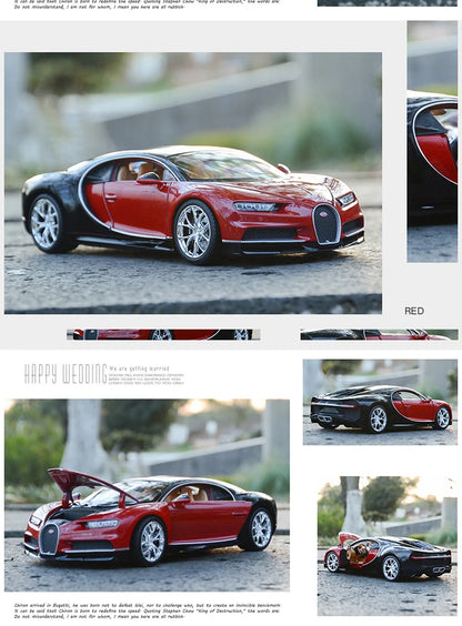 WELLY 1:24 Bugatti Veyron Chiron Supercar Alloy Car Model Diecasts & Toy Vehicles Collect Car Toy Boy Birthday gifts