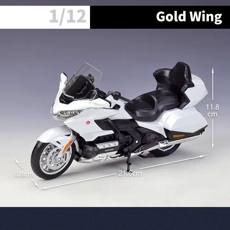 WELLY 1:12 Honda Gold Wing Die Cast Motorcycle Model Toy Vehicle Collection Autobike Shork-Absorber Off Road Autocycle Toys Car