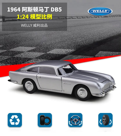 WELLY 1:24 Aston Martin DB5 Alloy Car Diecasts & Toy Vehicles Car Model Miniature Scale Model Car Toy For Children