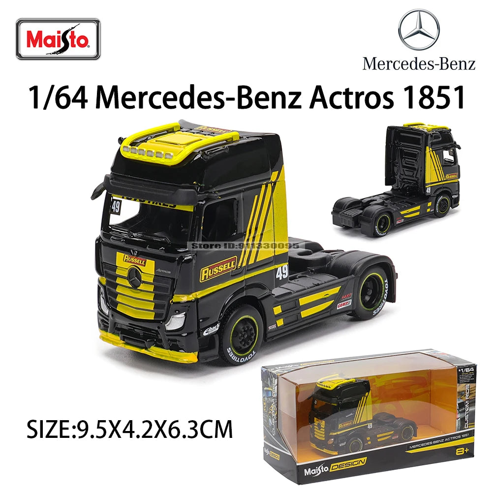 Maisto 1:64 Mercedes-Benz & Mack Anthem Tow & Go Die-Cast Truck with Trailer