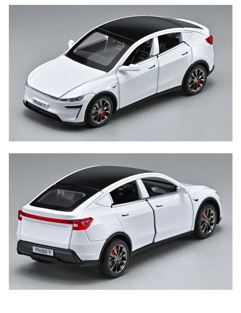 Tesla Model Y 1:32 Diecast Alloy Car with Sound, Light &amp; Pull-Back Action