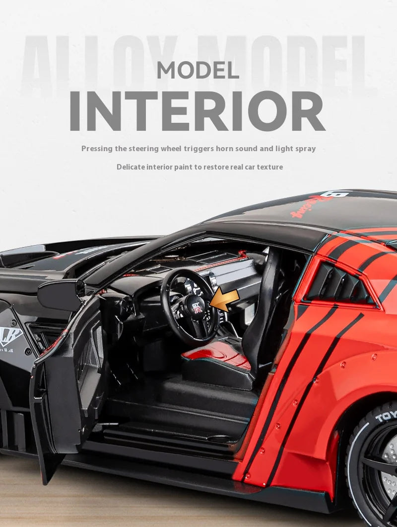 Nissan GT-R R35 Diecast Model Car with Sound & Light – 1:24 Scale