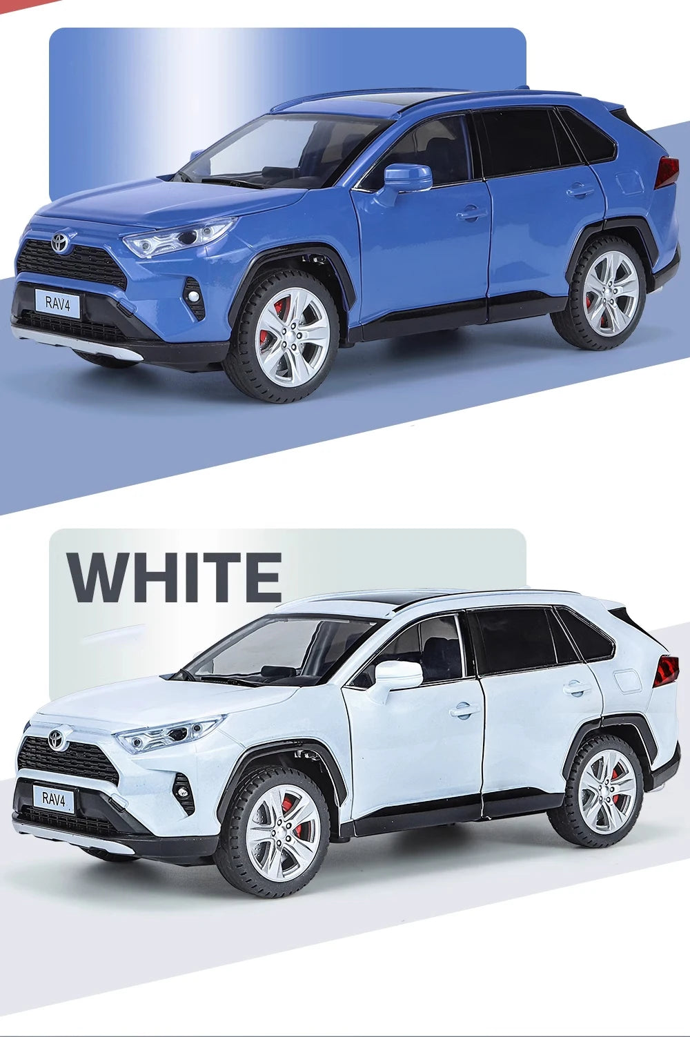 Toyota RAV4 1:24 Diecast Alloy SUV Model Car with Sound & Light