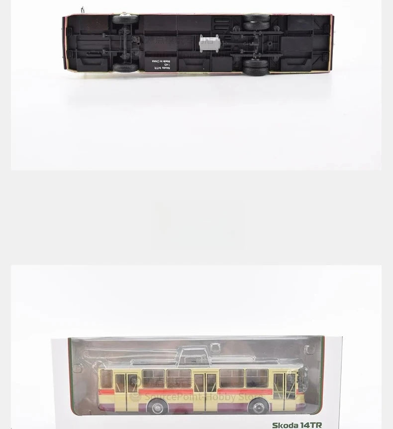 SKODA-14TR Dual-axle Trolleybus Vintage-style Bus 103663 Collectible Static Model