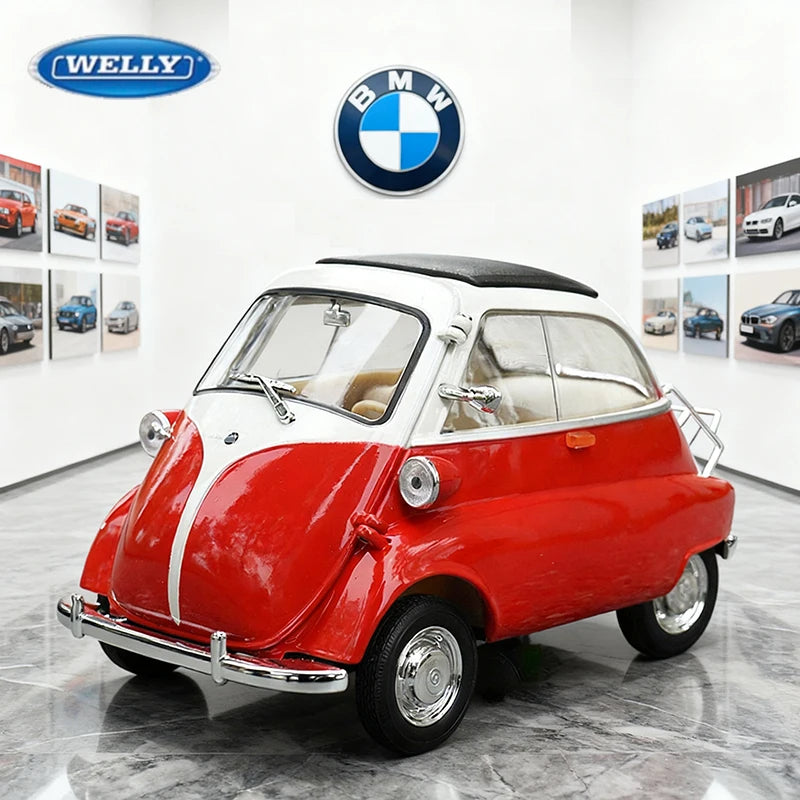 WELLY 1:18 BMW Isetta Alloy Car Diecasts & Toy Vehicles Car Model Miniature Scale Model Car For Children