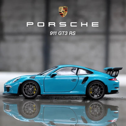 WELLY 1:24 Porsche 911 GT3 RS Blue Diecast Model Car