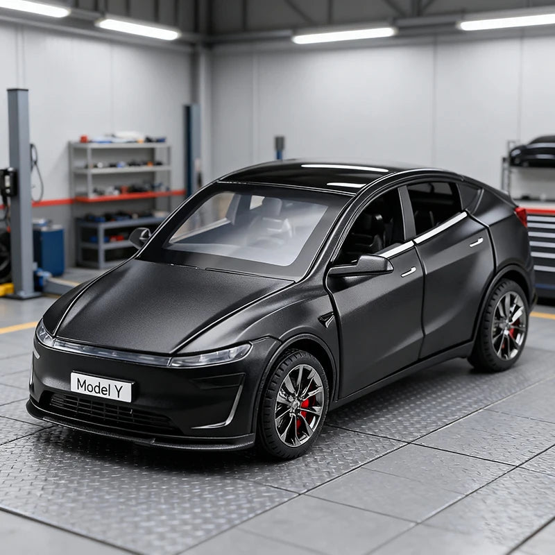 Tesla Model Y 1:32 Diecast Alloy Car with Sound, Light &amp; Pull-Back Action