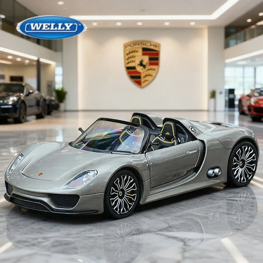 WELLY 1:24 Porsche 918 Spyder Concept Alloy Car Diecasts & Toy Vehicles Car Model Miniature Scale Model Car Toy For Children