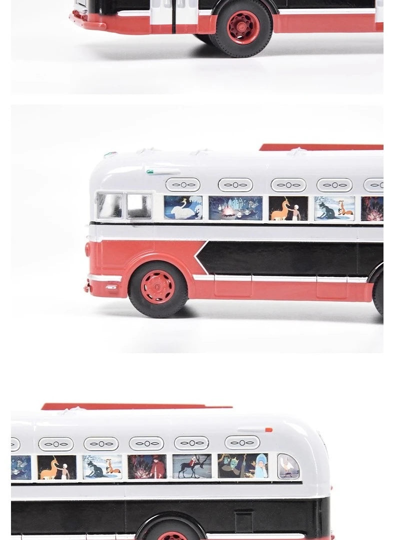 1/43 Scale Toy Car ZIS-155 Mobile Children's Cinema Russian Ufa Bus SJAVN008 Alloy Model Static Model Boy Toy Gift